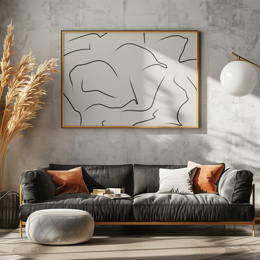 Minimalistische zwarte rondingen | Poster