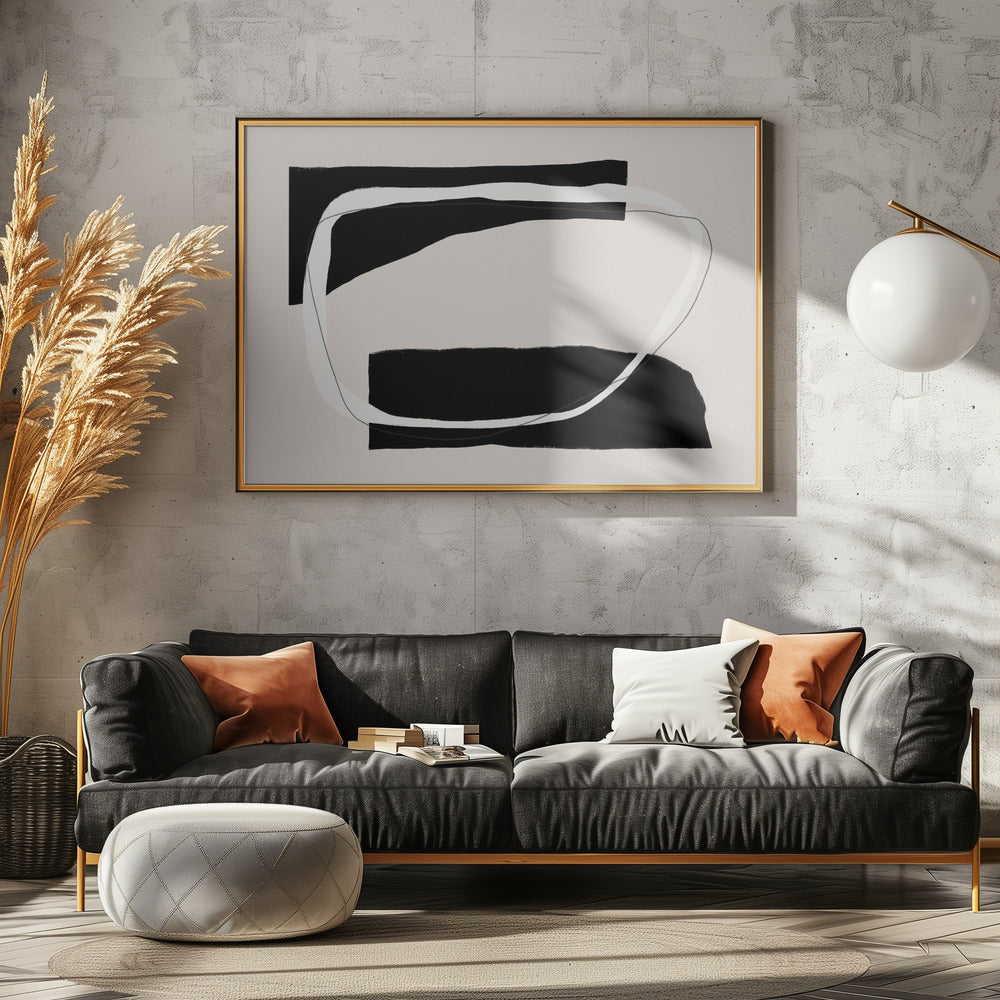 Monochrome stroom | Canvas