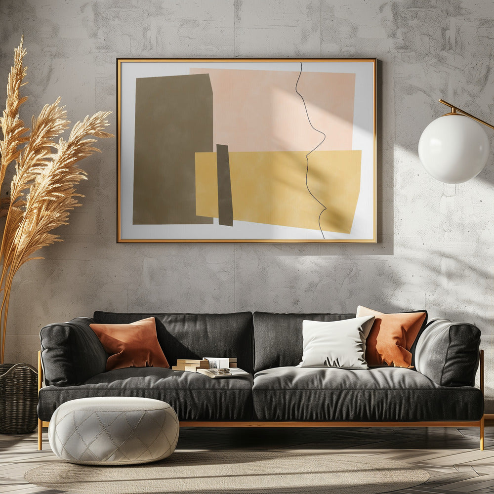 Geometrische vormen in aardse tinten | Canvas