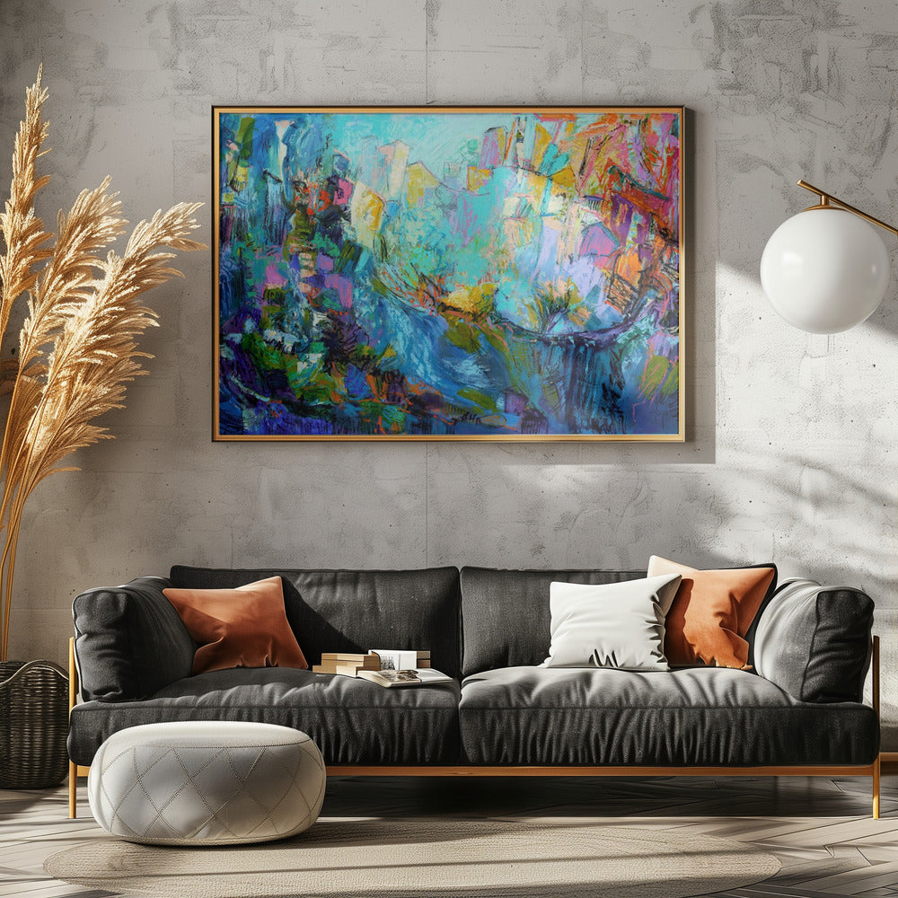 Lichtgevende bloemblaadjescascade | Canvas
