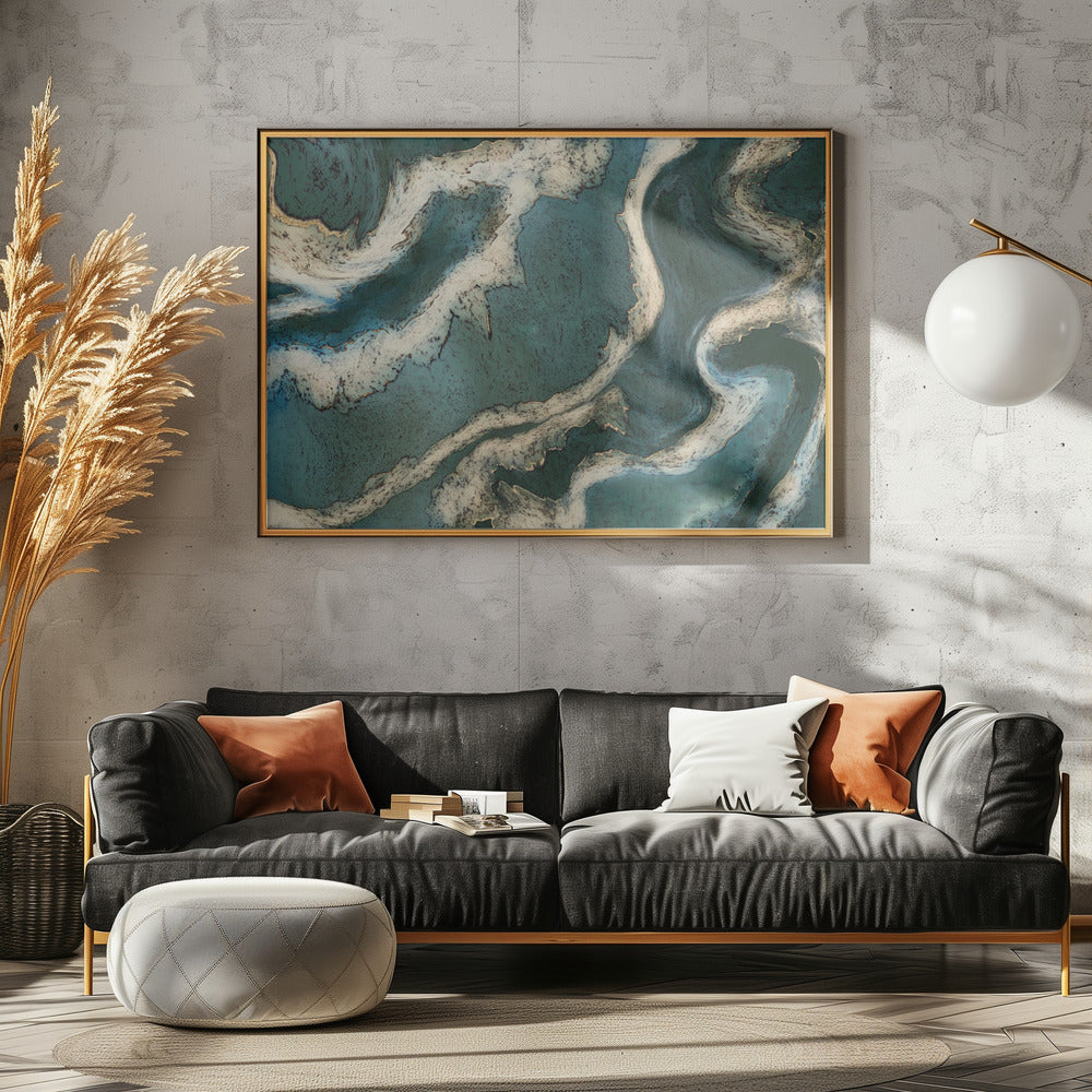 Alcohol Ink Groen Goud | Poster