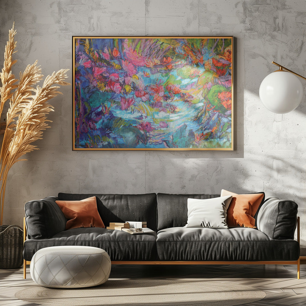 Levendige tuinstroom | Canvas