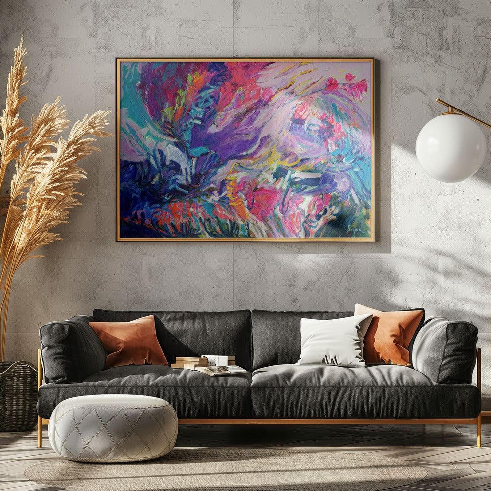 Expressionistisch kleurrijk abstract | Canvas