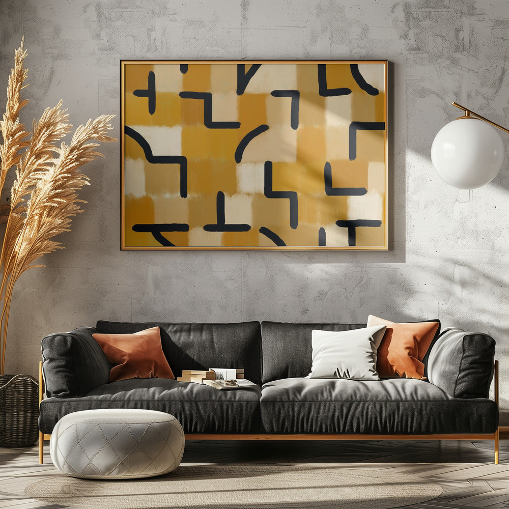 Okerkleurig geruit Blackburn | Canvas