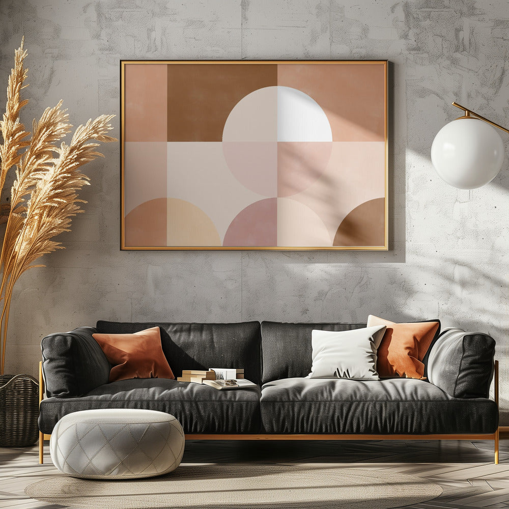 Geometrische vormen met warme aardse tinten | Poster