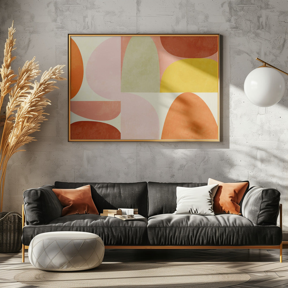 Warme pastelgeometrie | Canvas