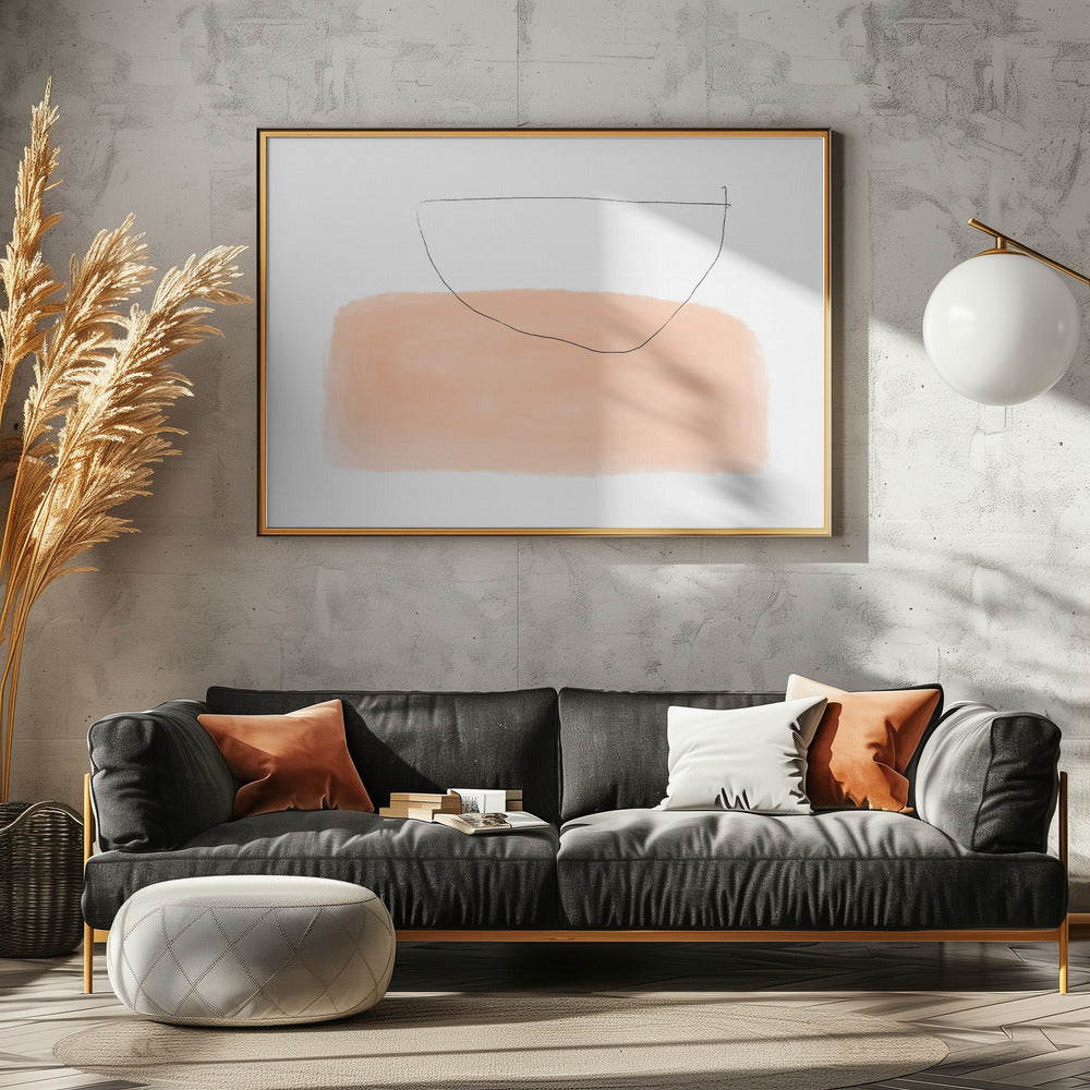 Bowl on Peach Canvas | Poster
