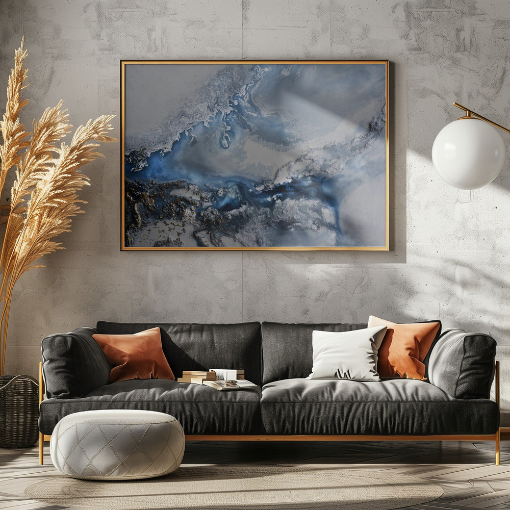 Abstract GRIJSblauw - Arctische wateren | Poster