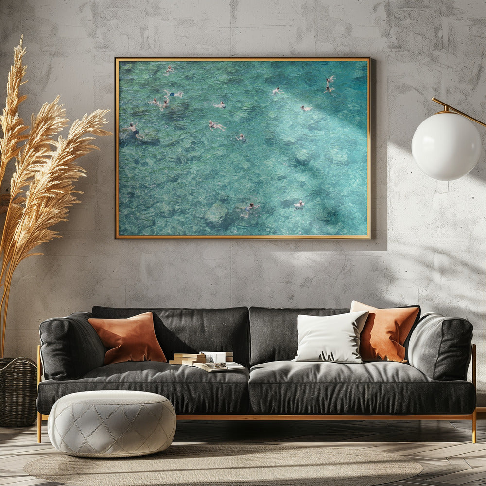 Zwemmen in de zee | Canvas