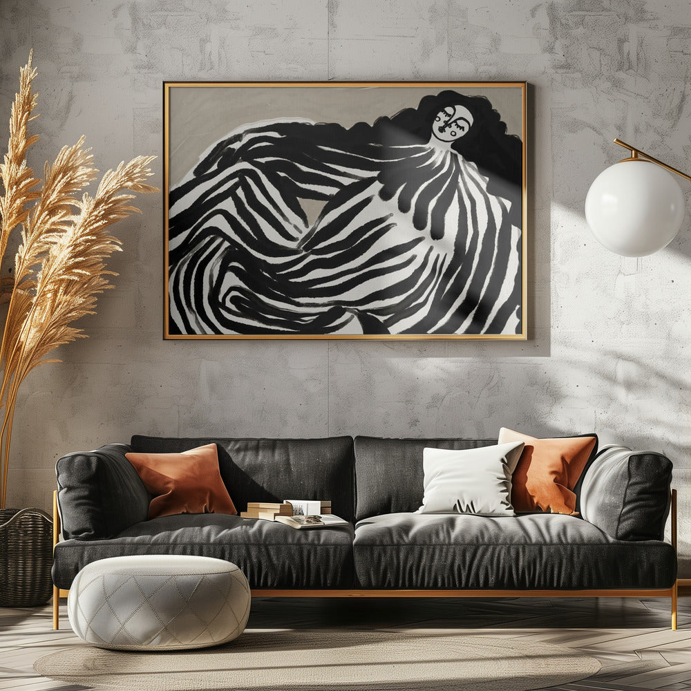 Monochrome golven | Canvas
