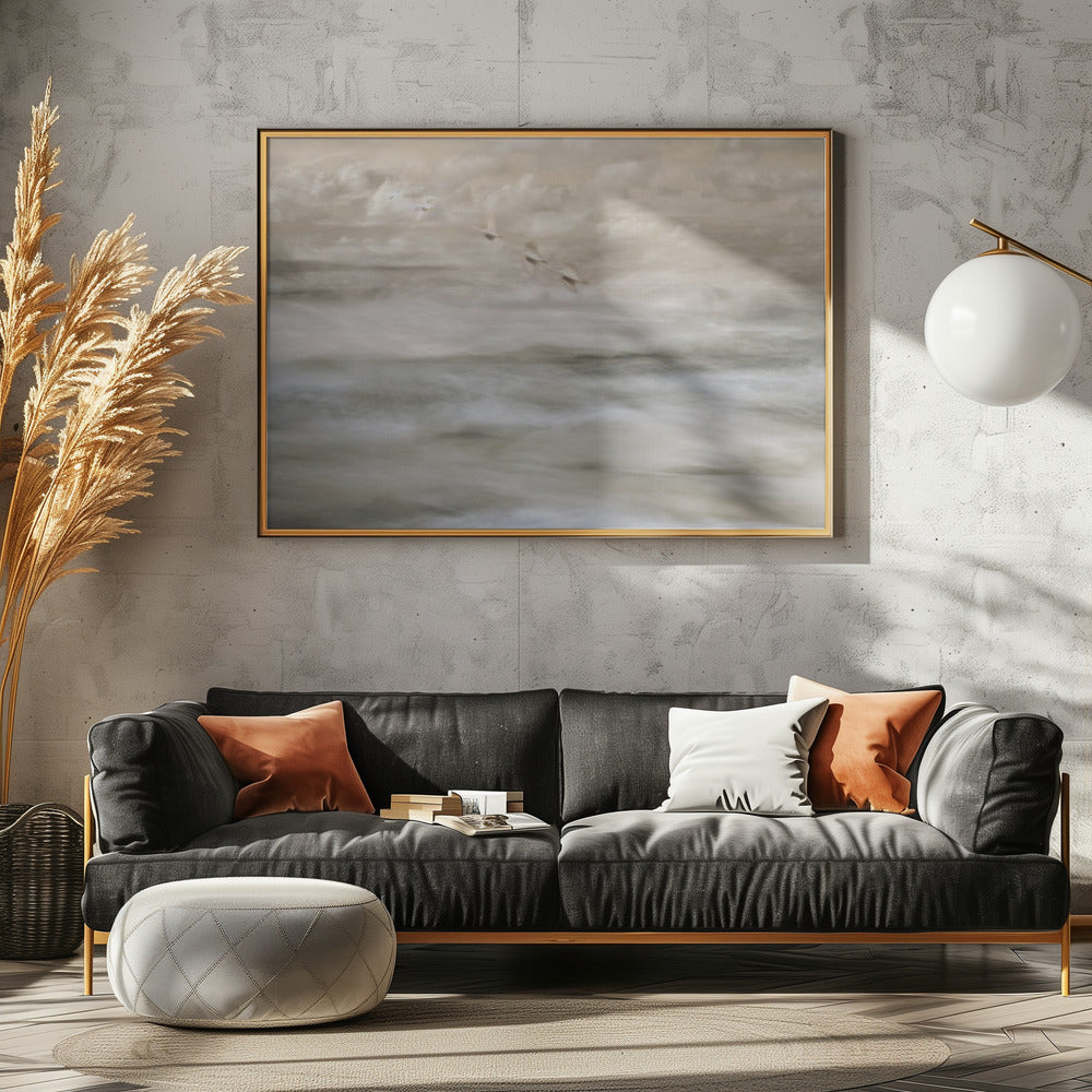 Swans over sea | Poster