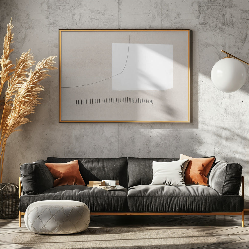 Witte rechthoek contrasterend | Canvas