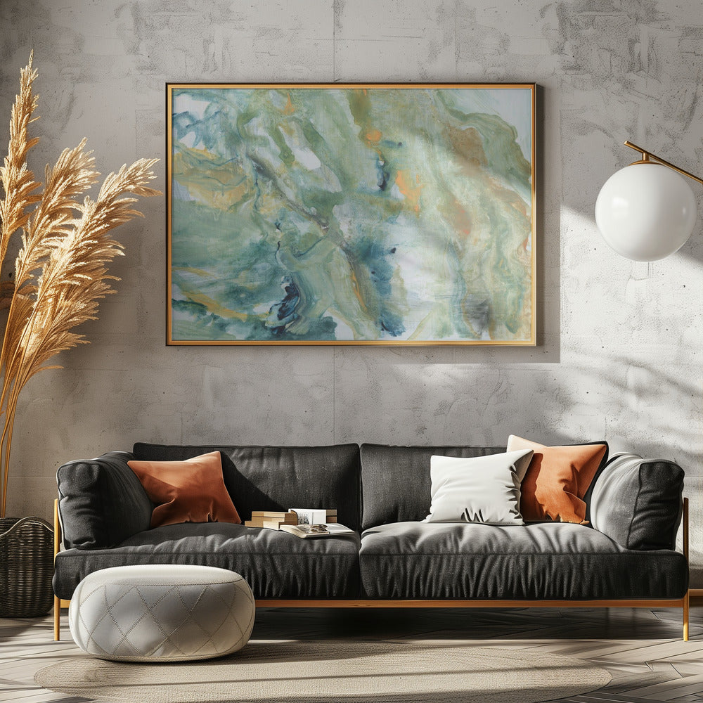 Blauwe abstracte vormen | Poster