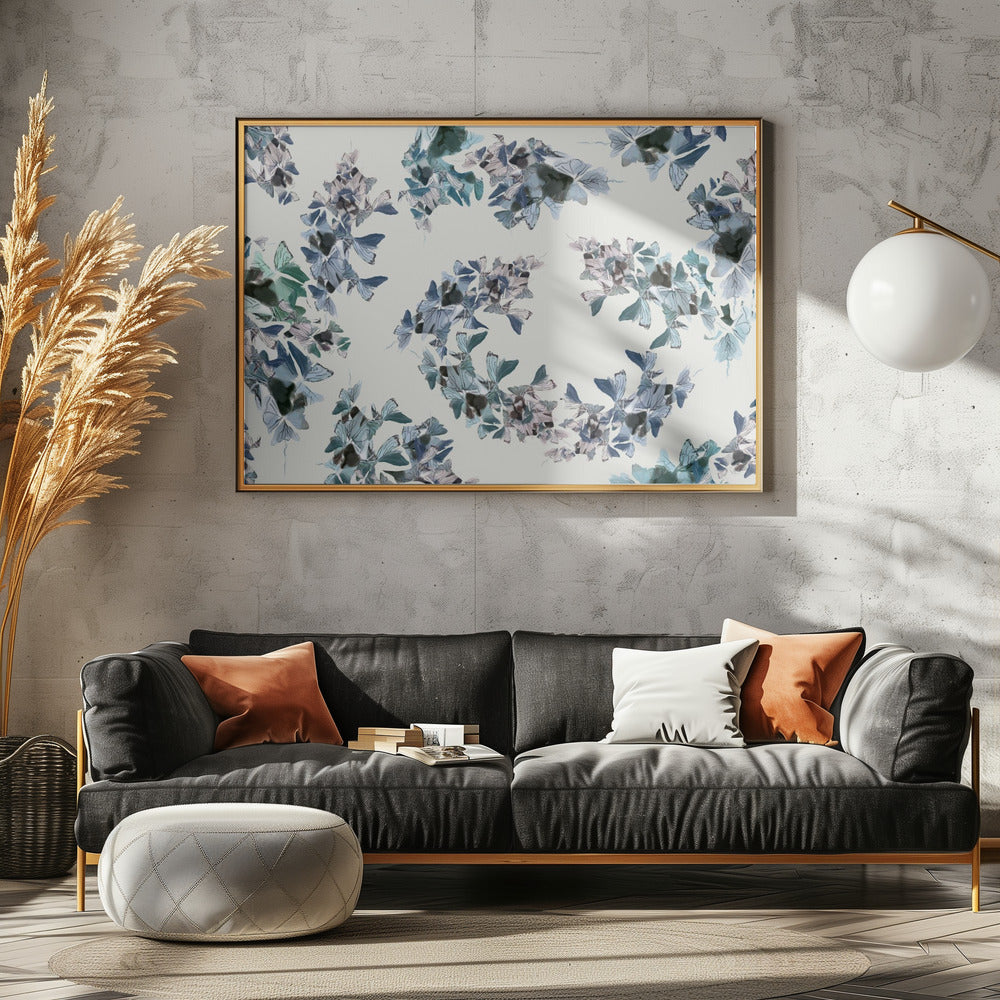 Blauwe bloemenmix | Poster