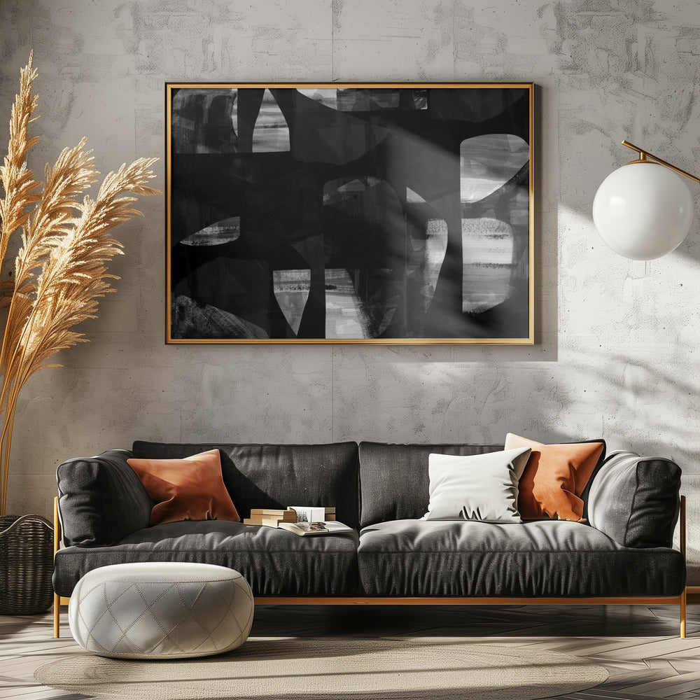 Abstracte zwarte nachtvormen 1 | Poster