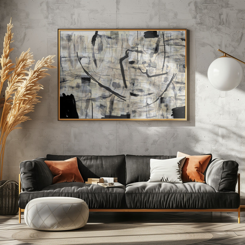 Zwart-witte textuurvormen 1 | Poster