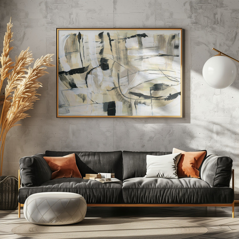 Zwart-witte textuurvormen 4 | Poster
