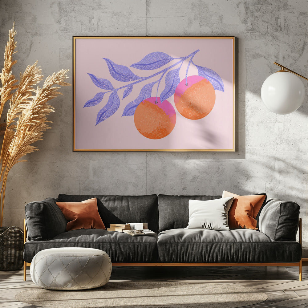 Abstracte oranje tak | Poster