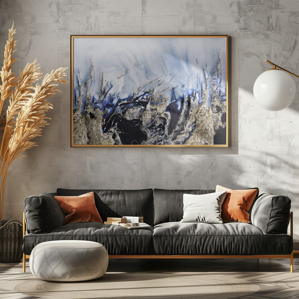 Dramatische kunst - Gouden rotsen | Canvas