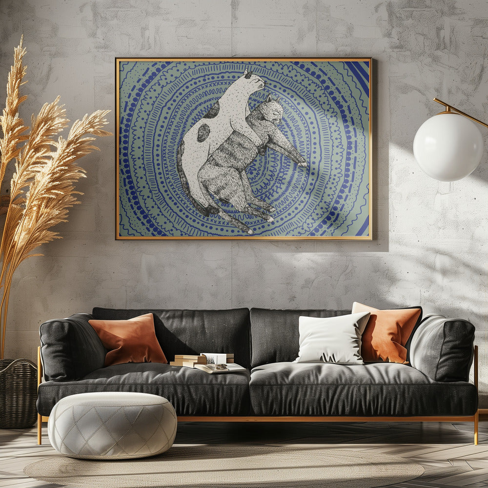 Twee katten | Poster