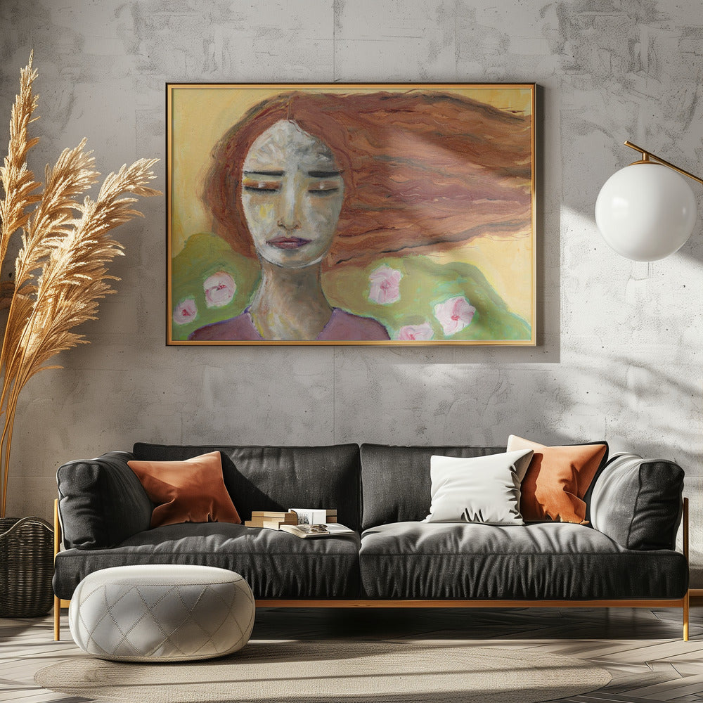 Lady dreaming in the wind. | Canvas