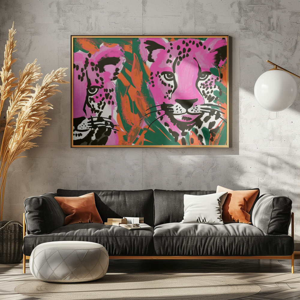 Roze Cheetah Duo | Canvas