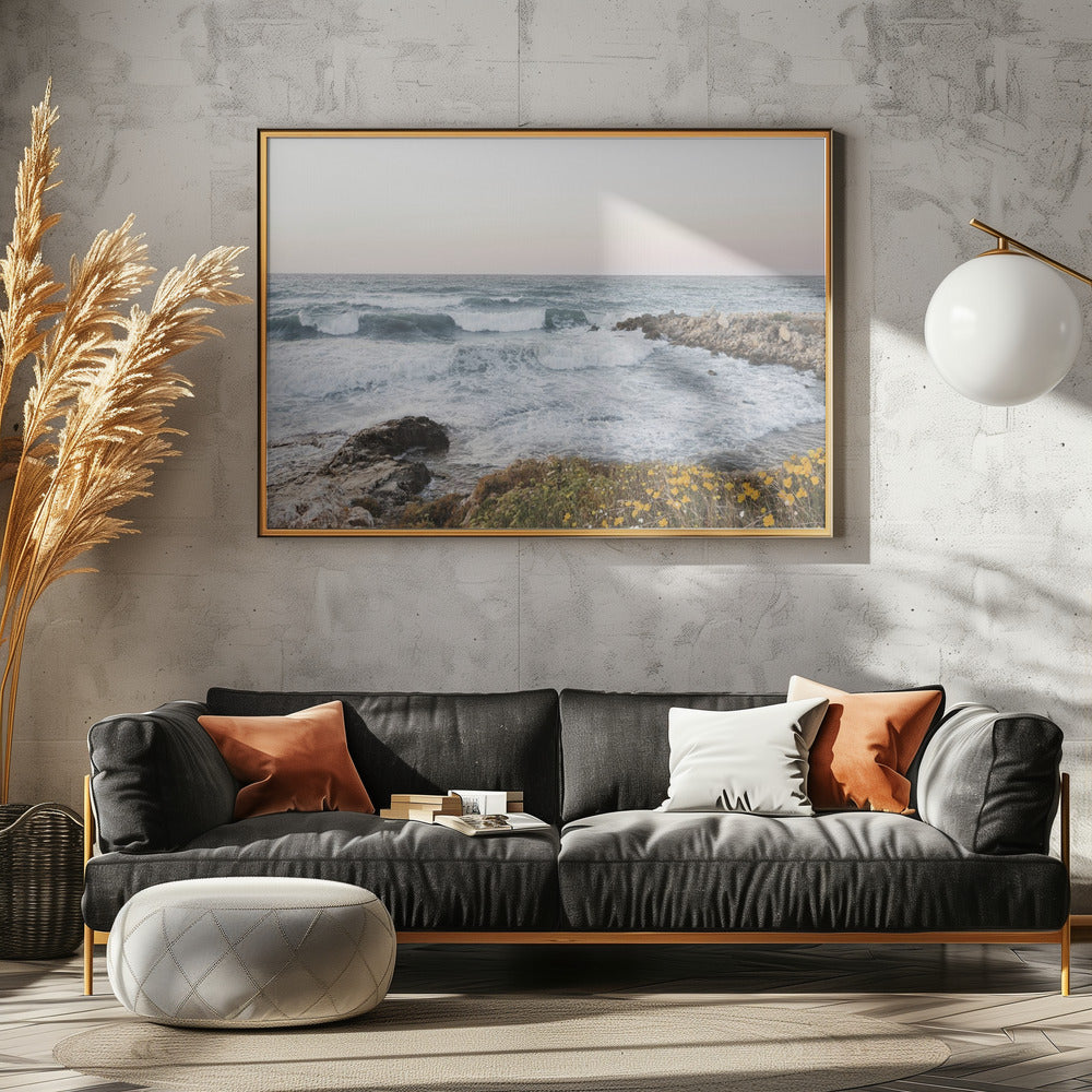 Zeegezicht en klaprozen | Canvas