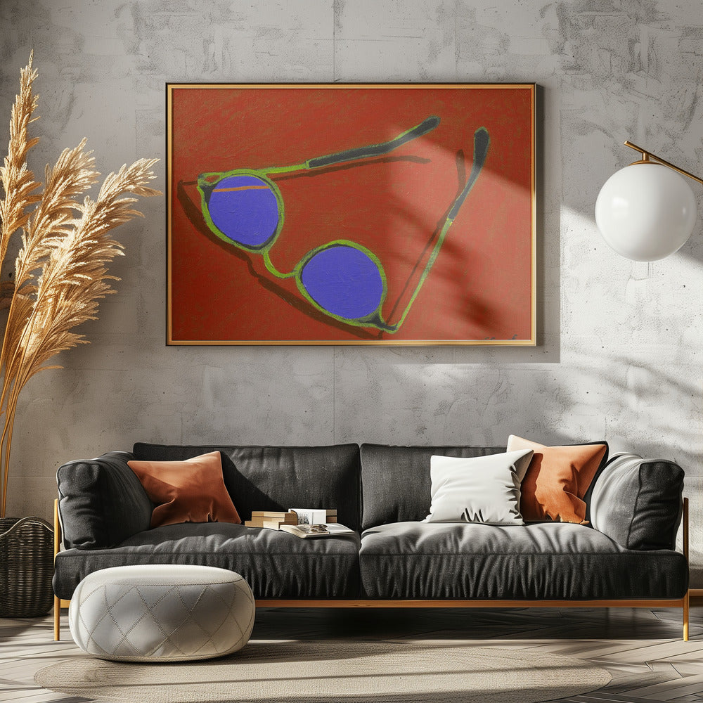 Zonnebril op rood | Poster