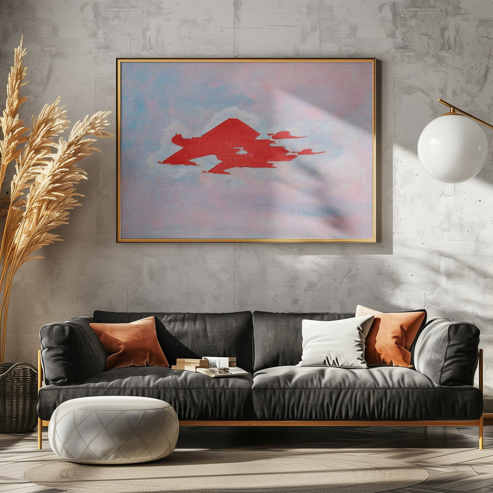 UAP Rood, Bewolkte Lucht | Canvas
