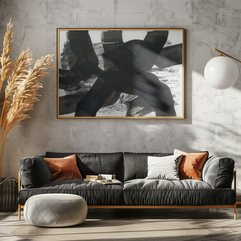 Zwarte textuurbijeenkomst 3 | Canvas