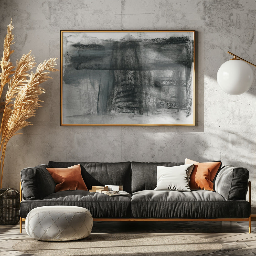 Abstract Houtskool Monochroom 1 | Canvas