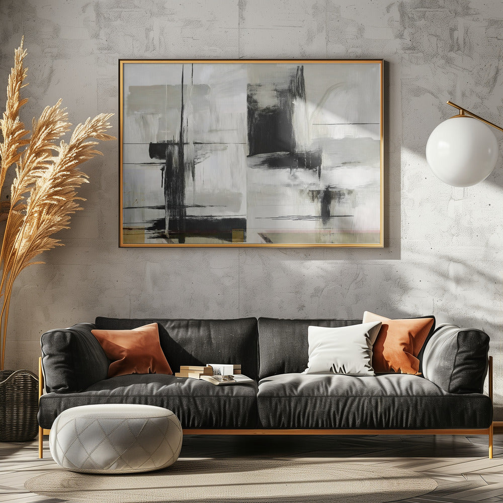 Heden Toekomst Zwart-wit Abstracte Texturen 1 | Canvas
