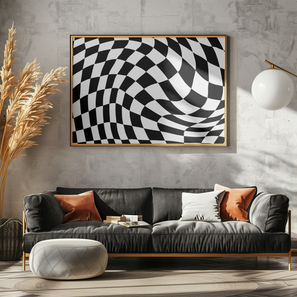 Dambord zwart-wit | Canvas
