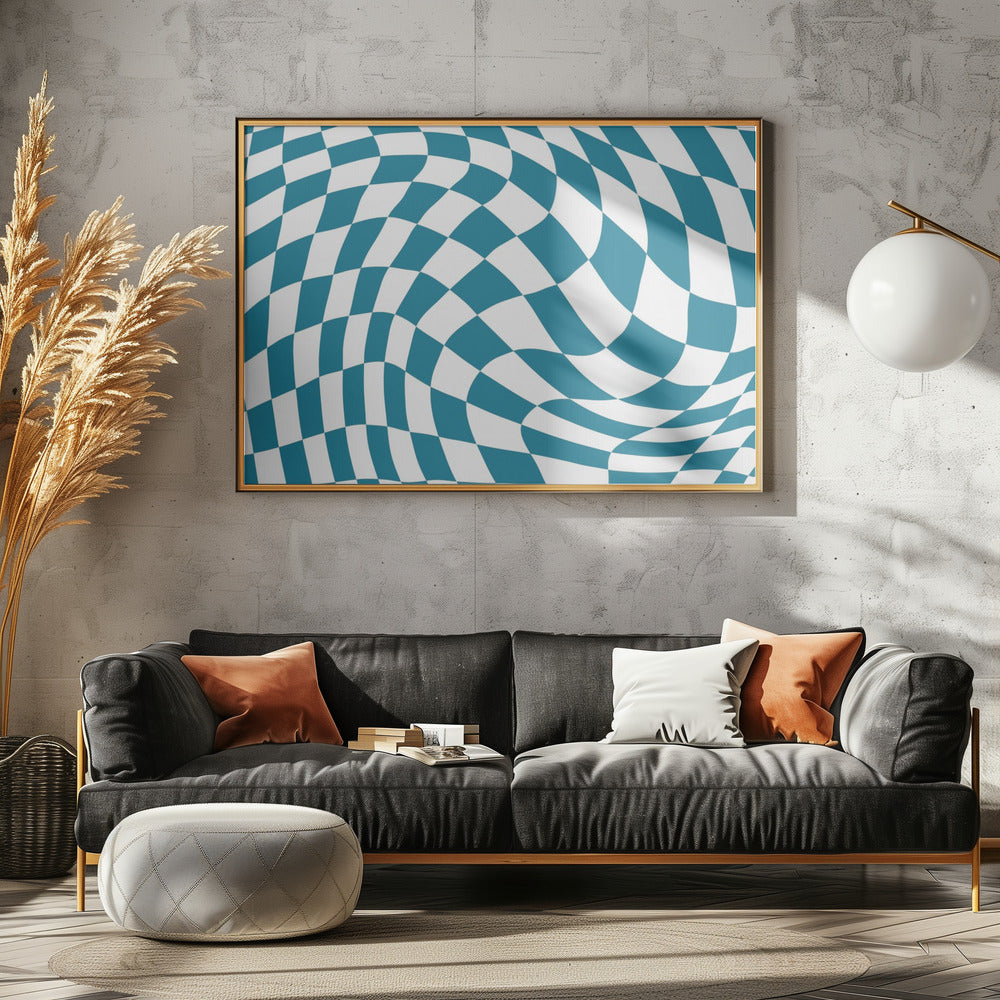 Blauw schaakbord | Canvas
