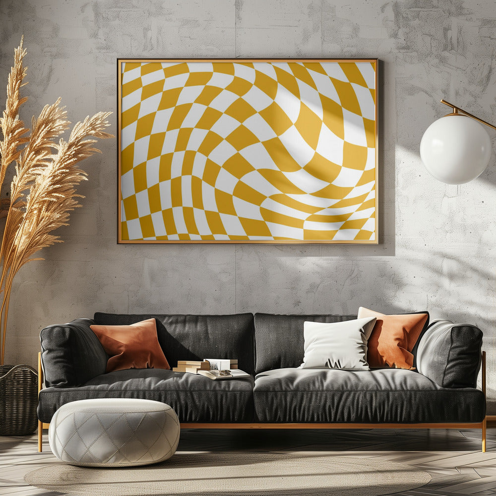 Geel schaakbord | Canvas