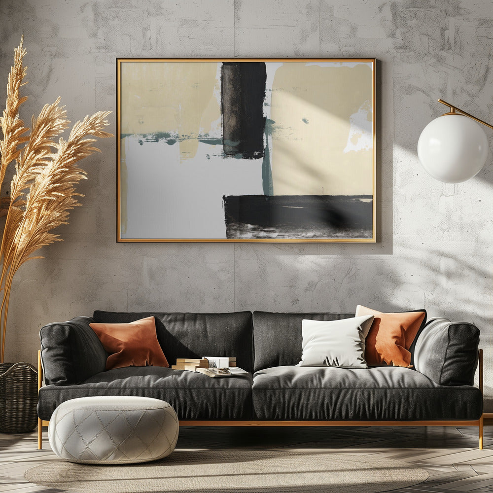 Neutrale & Zwarte Kunstdruk Nr. 1 | Poster