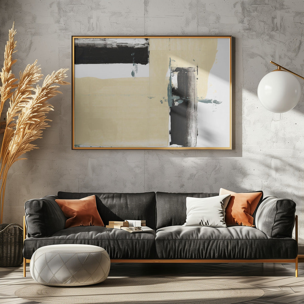 Neutrale & Zwarte Kunstdruk Nr. 2 | Poster