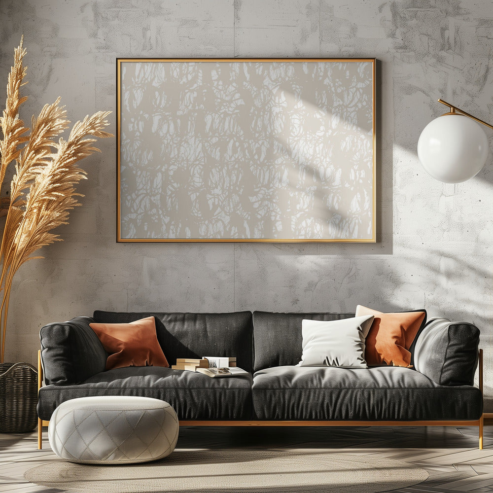Abstracte inktwervelingen beige 1 | Canvas
