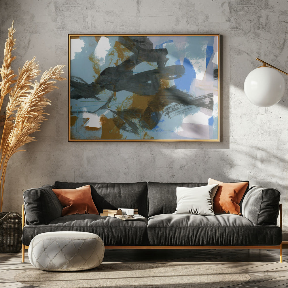 Abstracte Blauwe Dans Nr. 2 | Canvas