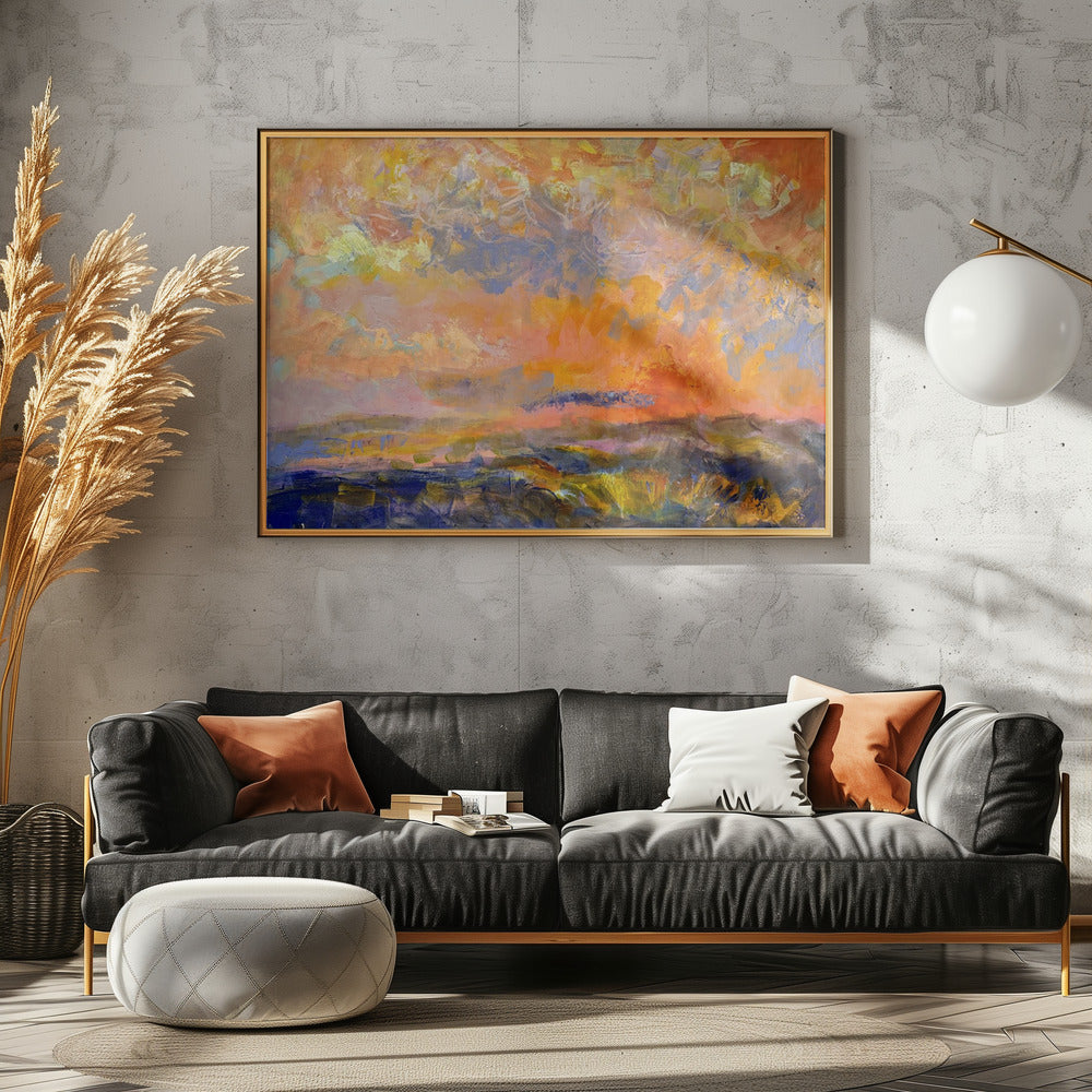Vurige schemerhemel | Canvas
