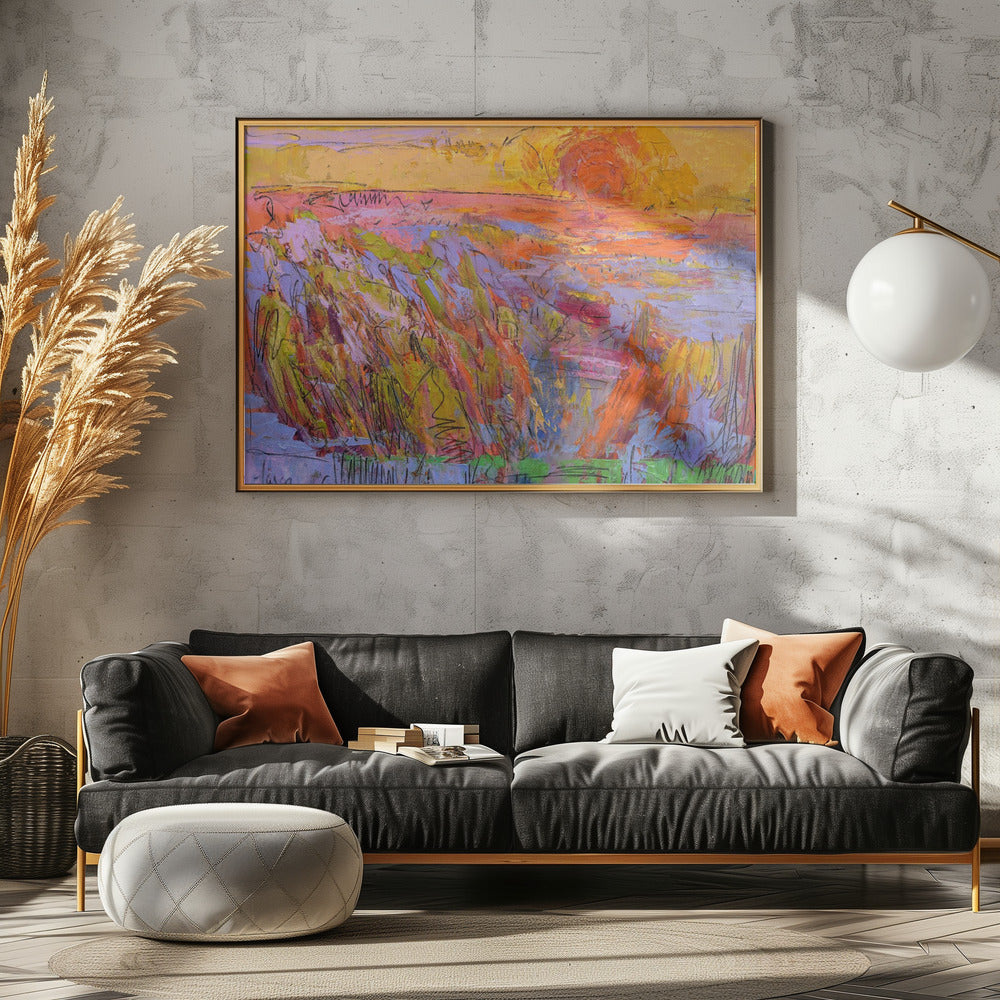 Levendige gele horizon | Canvas