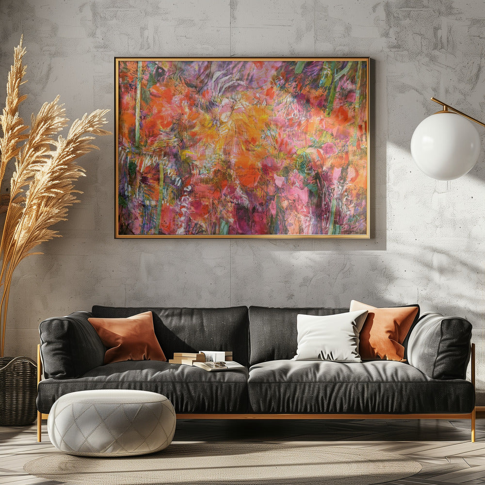 Levendig flora wandtapijt | Canvas