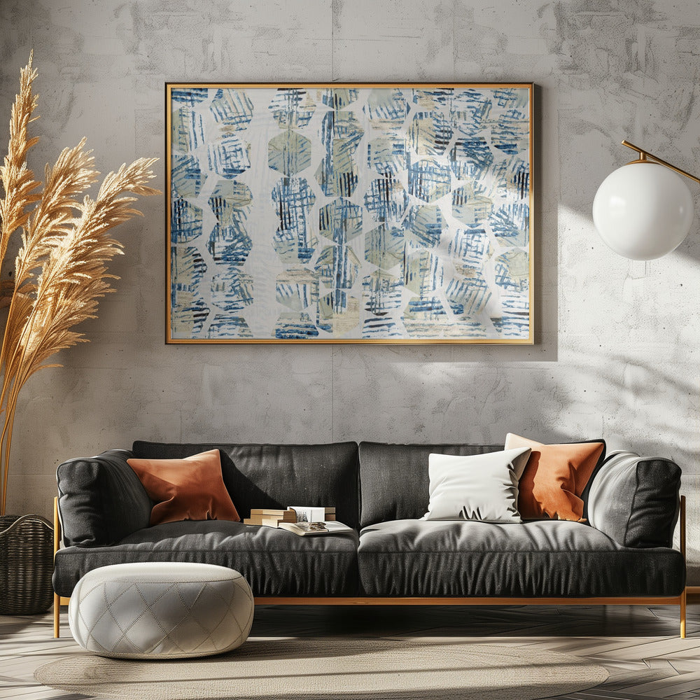 Cornish Blue Hexagons 5 | Poster