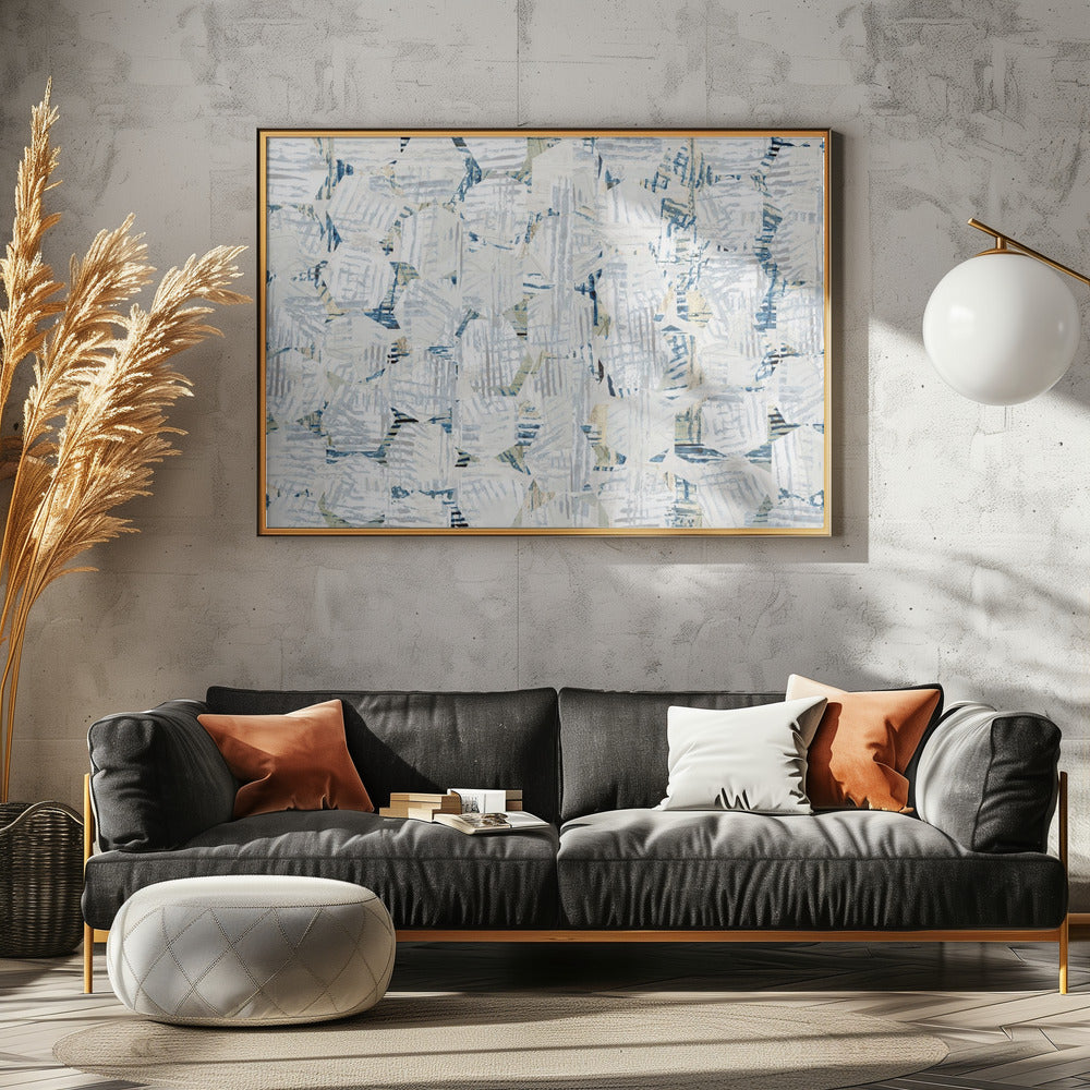 Cornish Blue Hexagons 6 | Poster