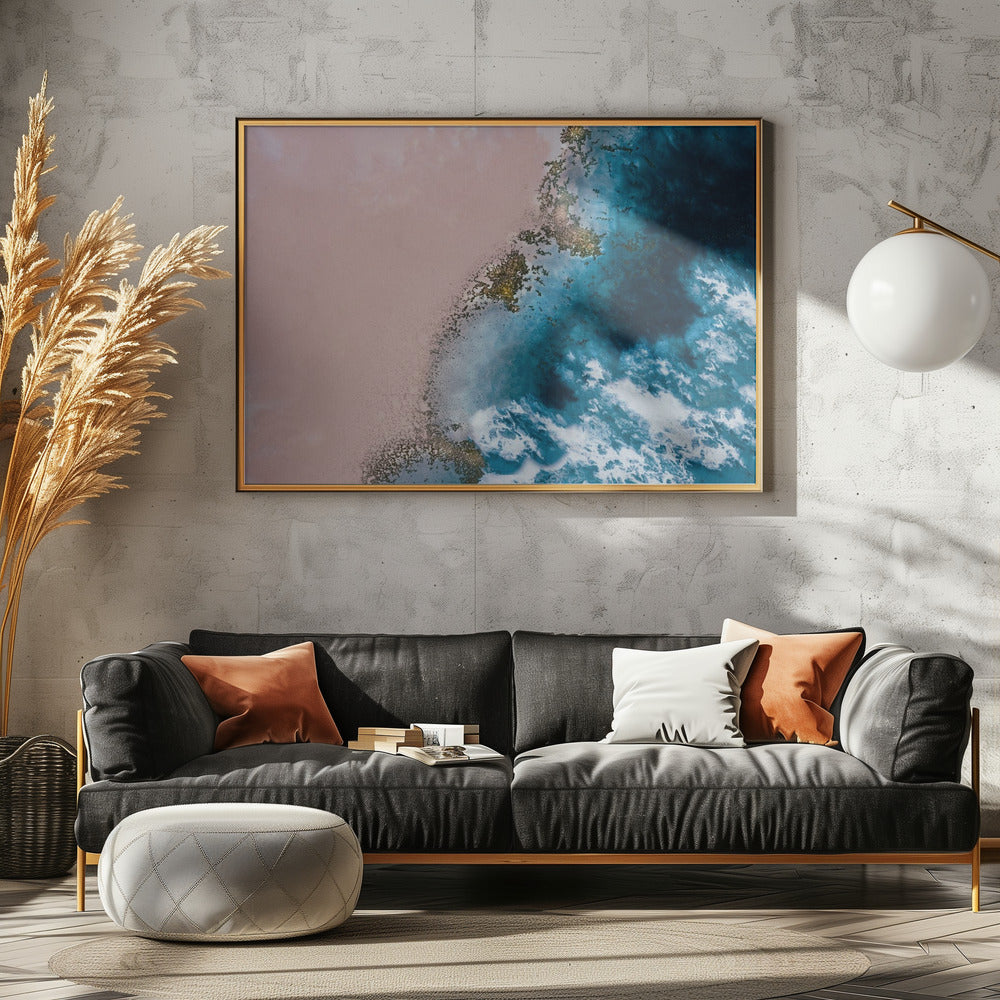 Luchtfoto kust - Winderig strand | Canvas