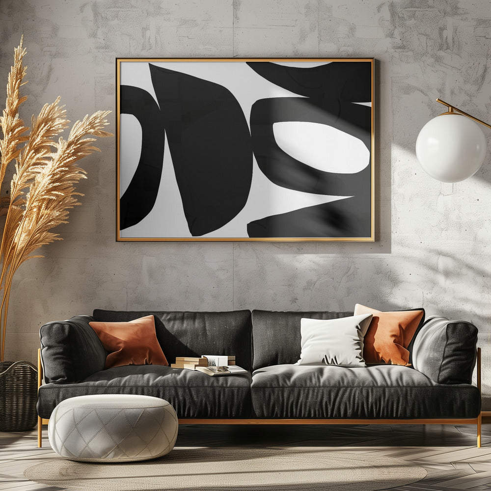 Grote zwarte vormen 3 | Canvas