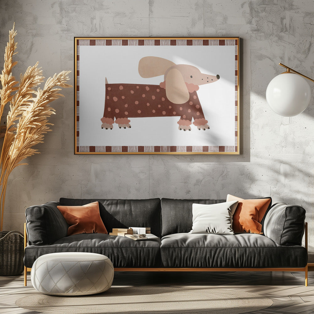 Gestippelde teckel | Canvas