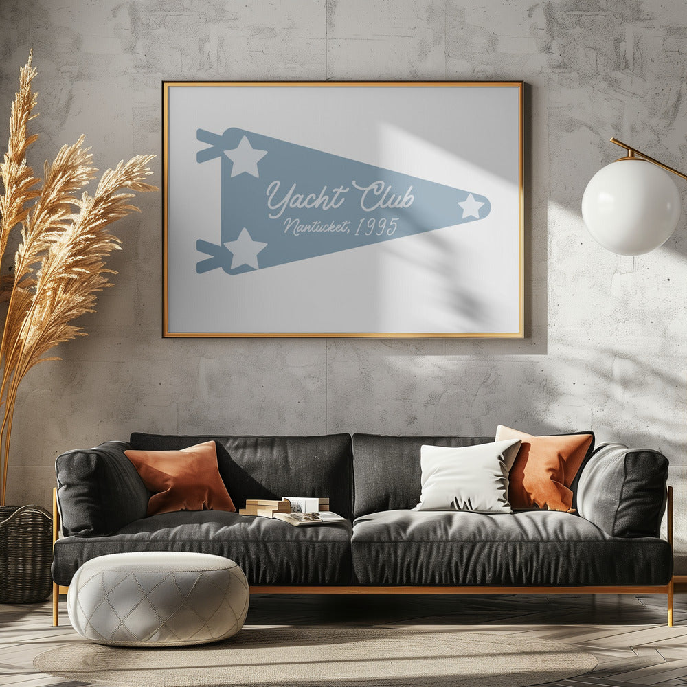 Yacht Club Blauwe Wimpel | Poster