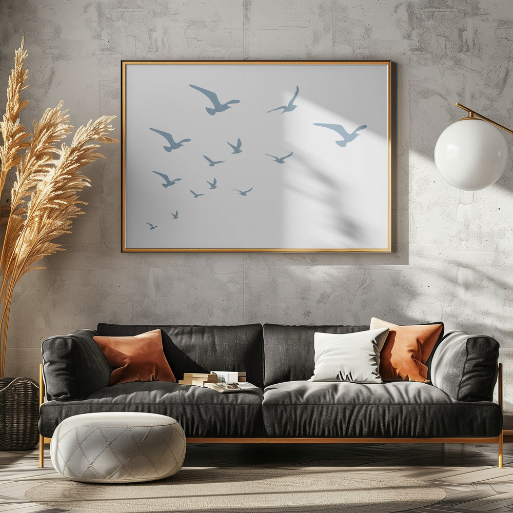 Meeuwen Witte Achtergrond | Poster