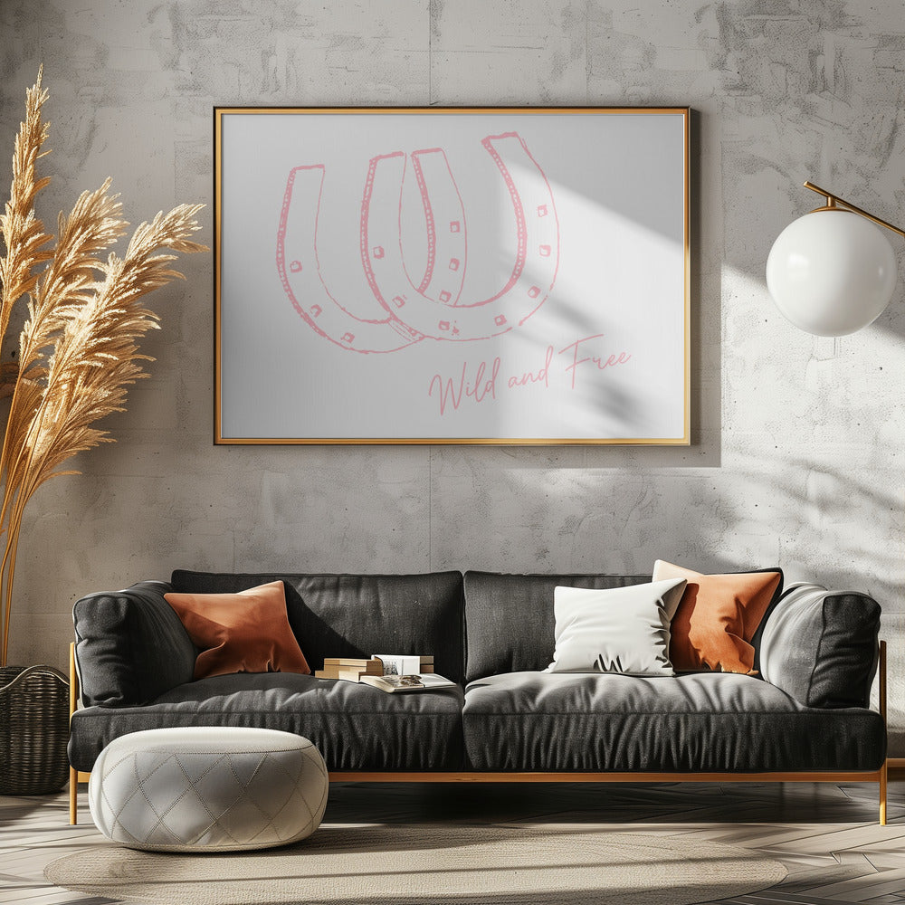 Hoefijzer Wild and Free Roze | Canvas